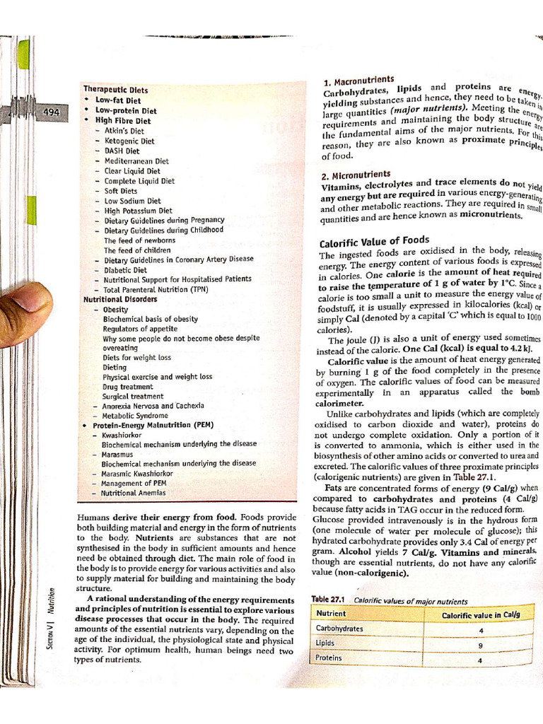 Biochemistry Principles of Nutrition Chapter Notes From MD Rafi | PDF