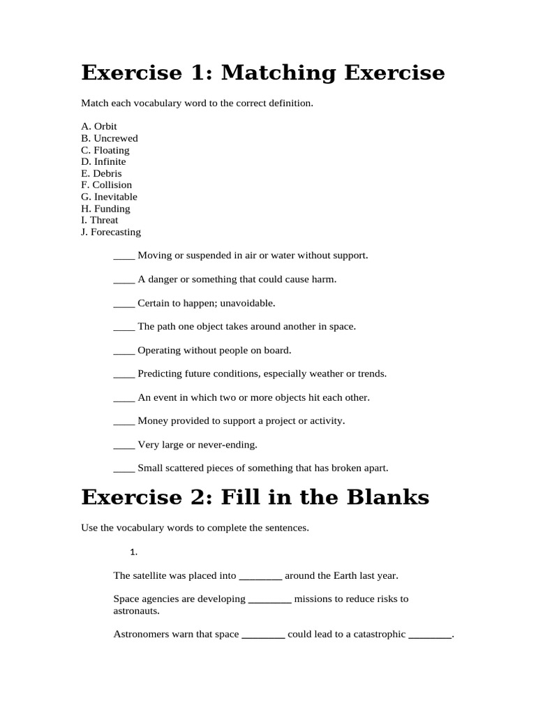Exercise 1 Unit 5 | PDF