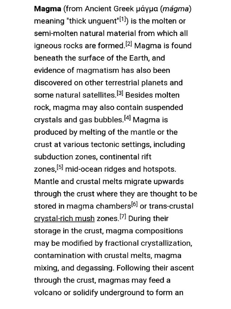 Composition and Constitution of Magma | PDF