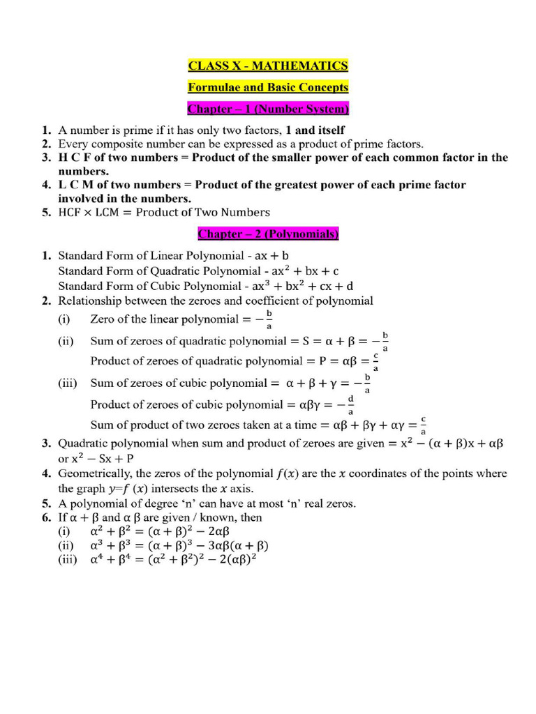 Formula Maths | PDF