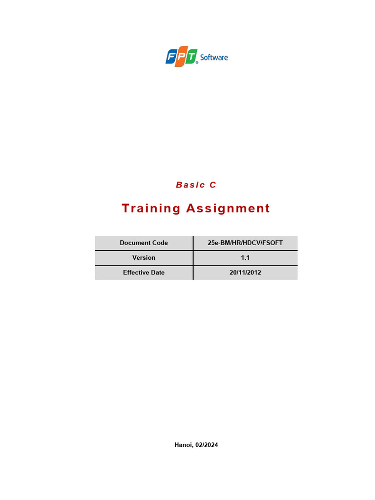 Basic-C - Assignment 03 - v2.0 | PDF