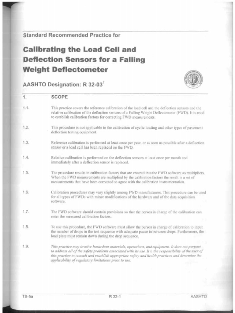Aashto R 32 FWD Calibration Compress | PDF