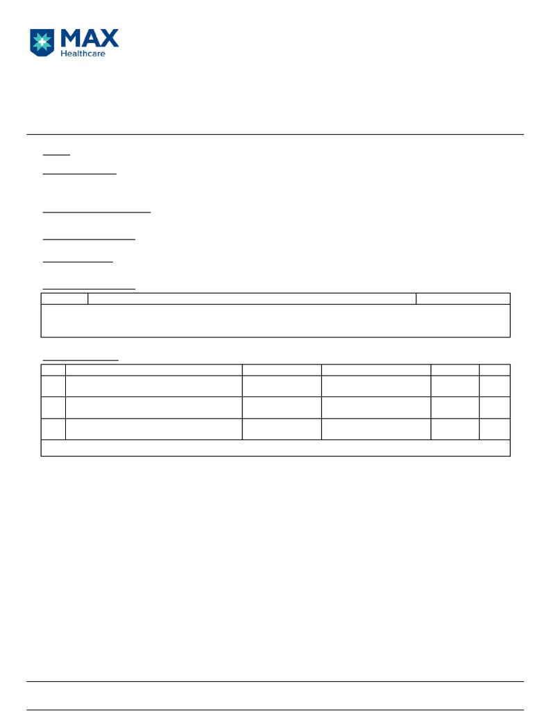 Patient Name: Location: Age / Sex: Date: Maxid: Invoice No: Doctor Name ...