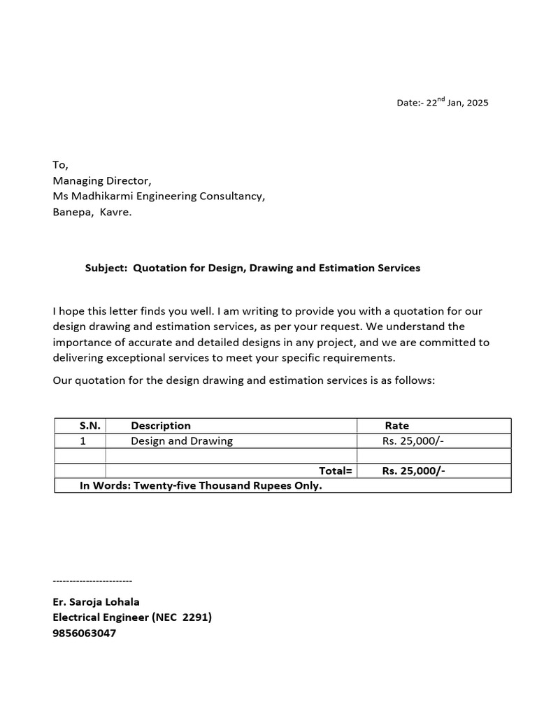 Electrical Quotation | PDF