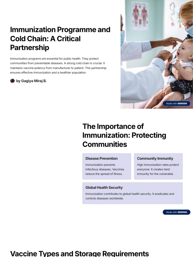Immunization Programme and Cold Chain A Critical Partnership | PDF ...
