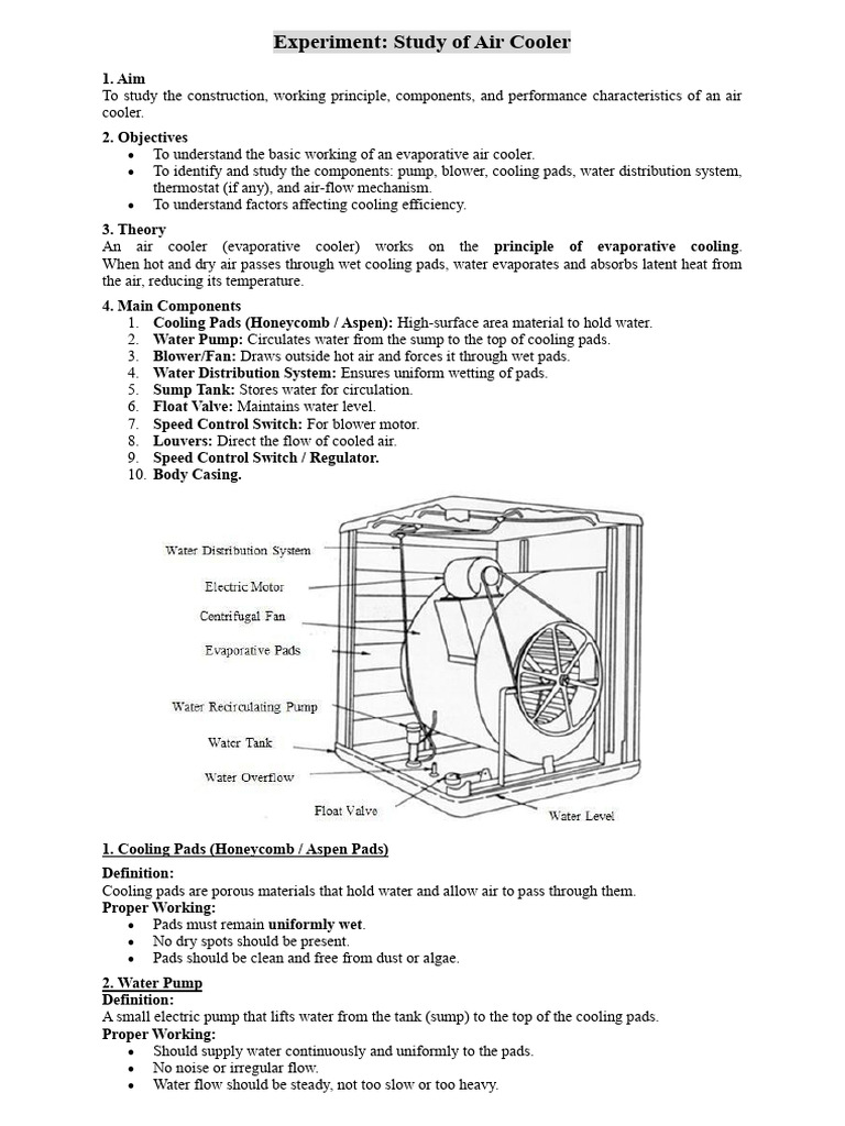 Exp - Air Cooler R&AC LAB | PDF | Electromechanical Engineering ...