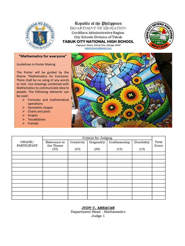 Criteria For Judging-Poster Making | PDF
