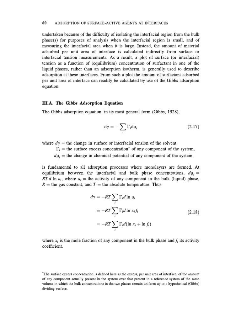 Gibbs Adsorption | PDF