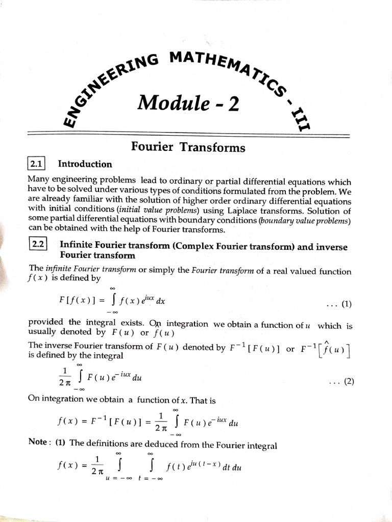 Maths Fourier Transform Important Questions | PDF