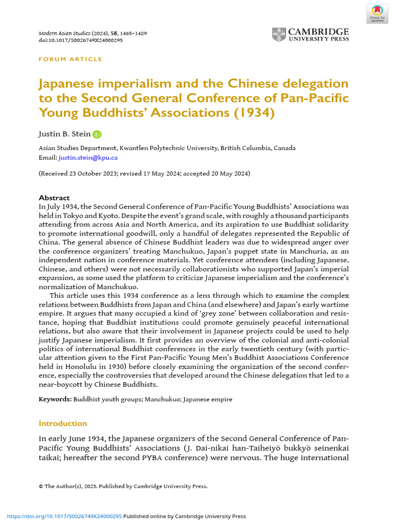 Japanese Imperialism and The Chinese Delegation To The Second General ...