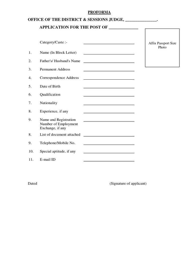 Nuh Court Peon Recruitment 2026 Application Form | PDF