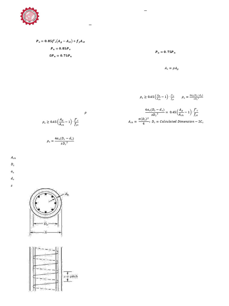 Module 5.2 Analysis and Design of Spiral Columns | PDF