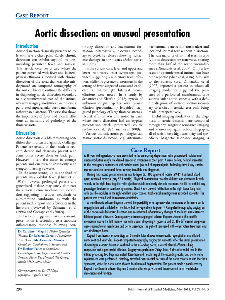 BJHM - Aortic Dissection - Final | PDF | Aorta | Echocardiography