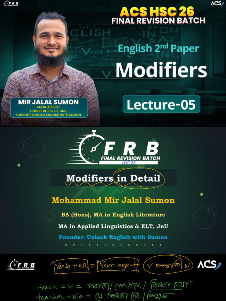 Modifiers in Detail ACS FRB | PDF