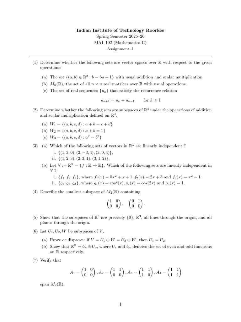 MAI 102 Assignment - 1 | PDF | Theoretical Computer Science | Computer ...
