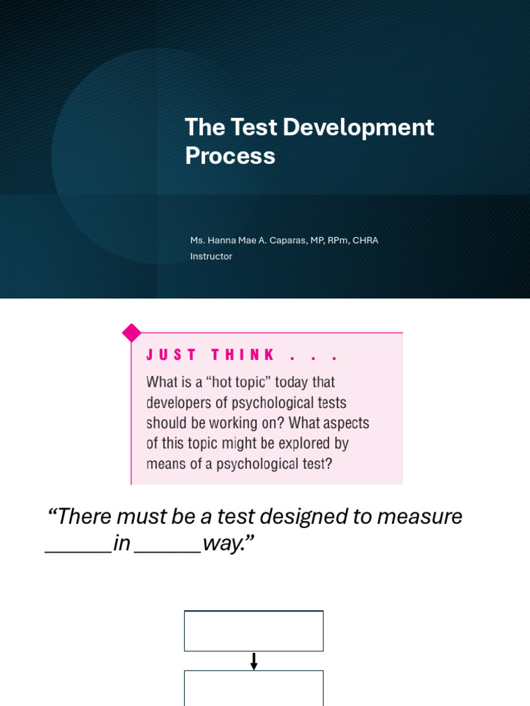 The Test Development Process, Normal Curve, and Standard Scores | PDF ...
