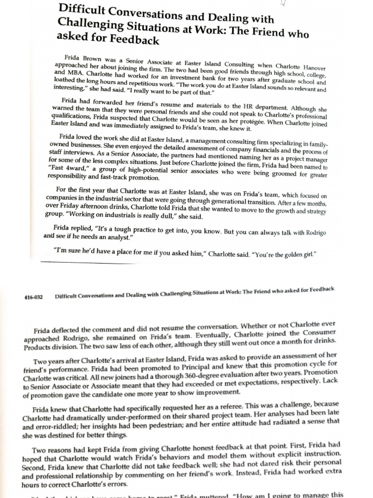 The Friend Who Asked for Her Feedback | PDF