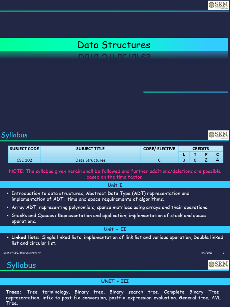 Unit 1 Data Structures Introduction | PDF | Queue (Abstract Data Type ...