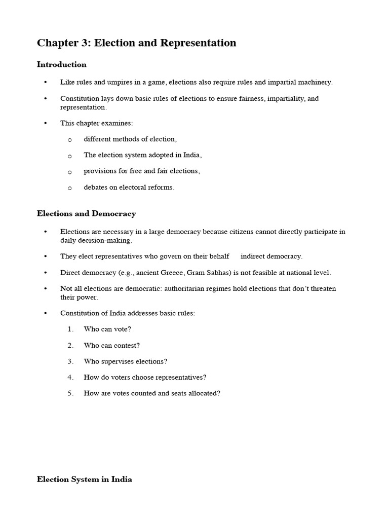 Election and Represention | PDF | Elections | Electoral District