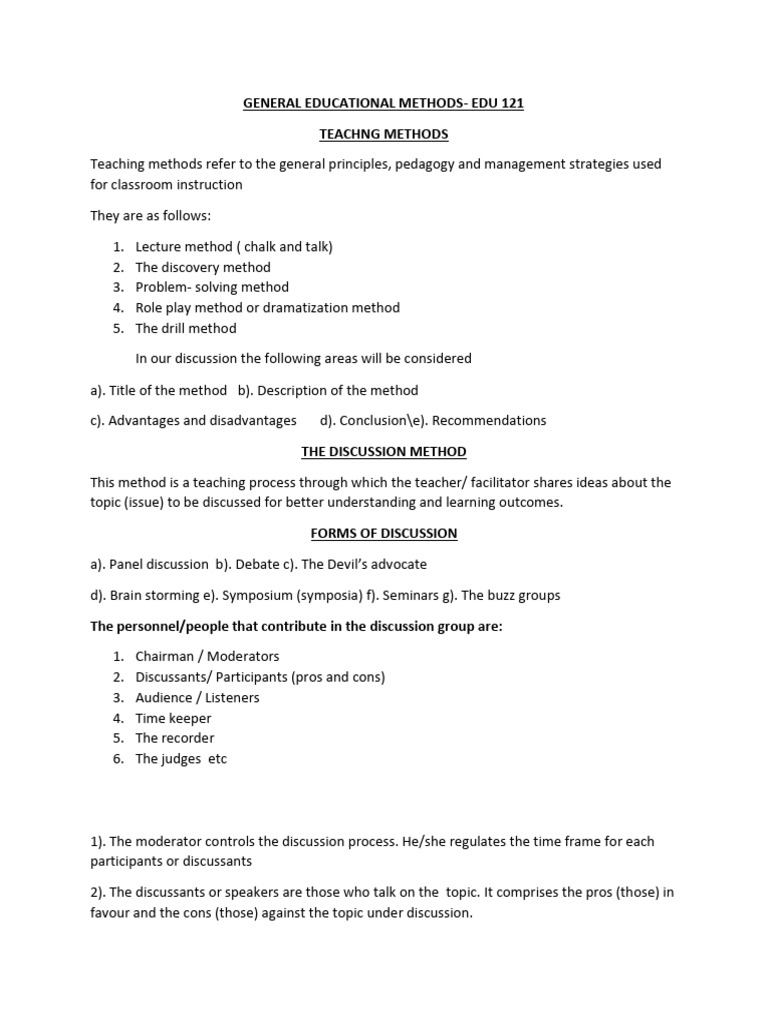 General Educational Methods | PDF | Prejudices | Learning