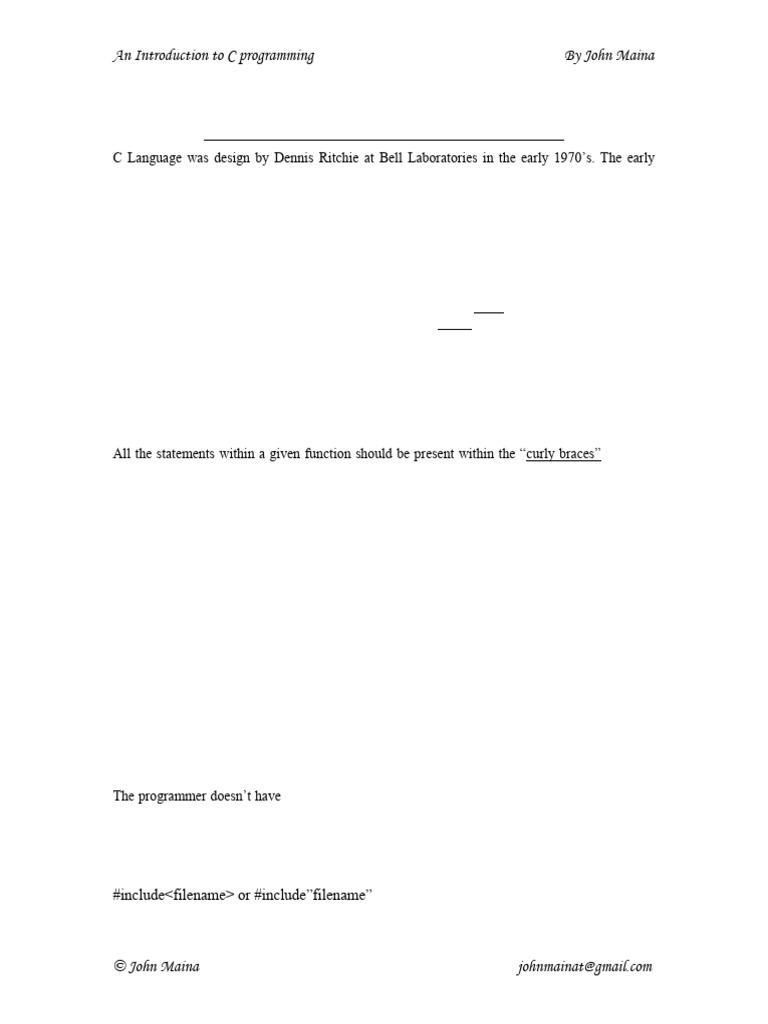 Introduction To C Programming | PDF | C (Programming Language ...