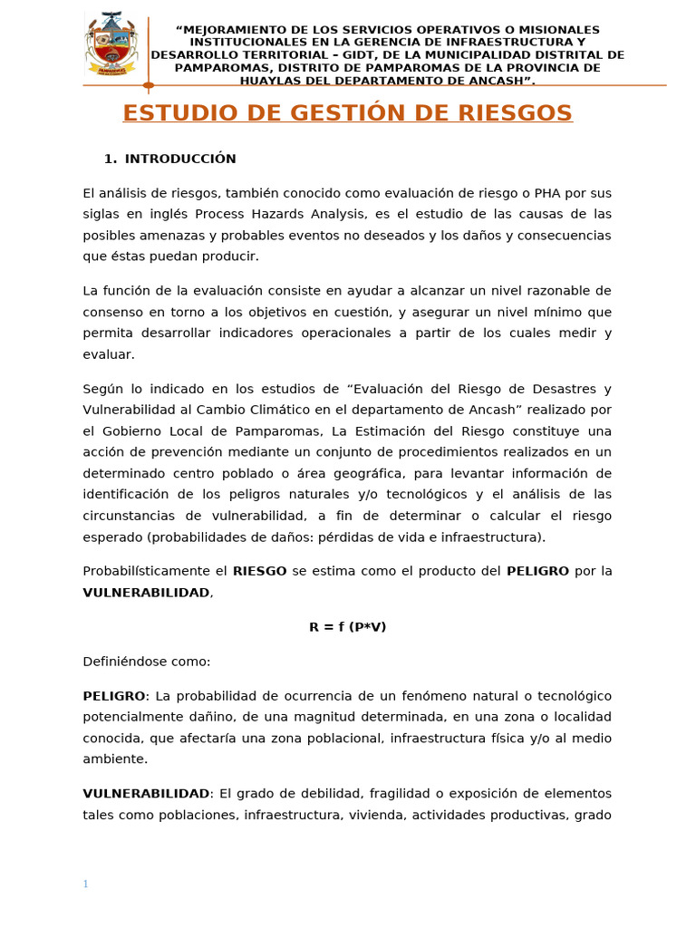 5.6 Estudio de Gestion de Riesgos | PDF | Riesgo | Inundar
