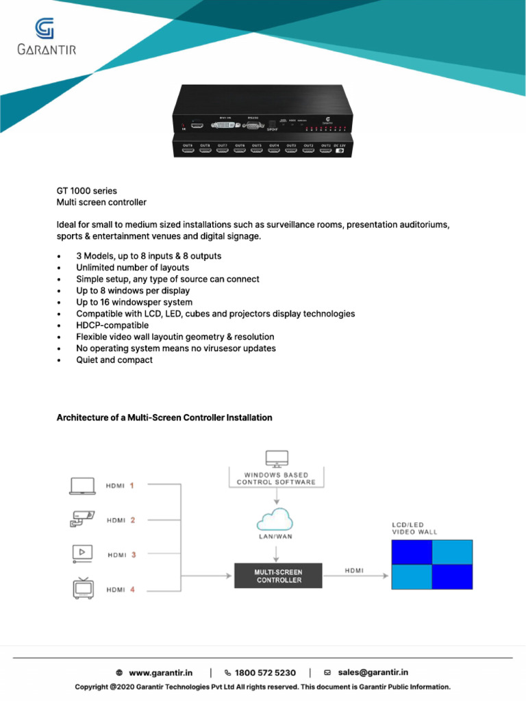 GT 1000 Series Multi Screen Controller | PDF | Computer Architecture ...