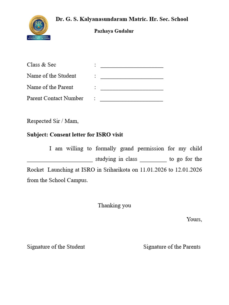 Consent Letter ISRO | PDF