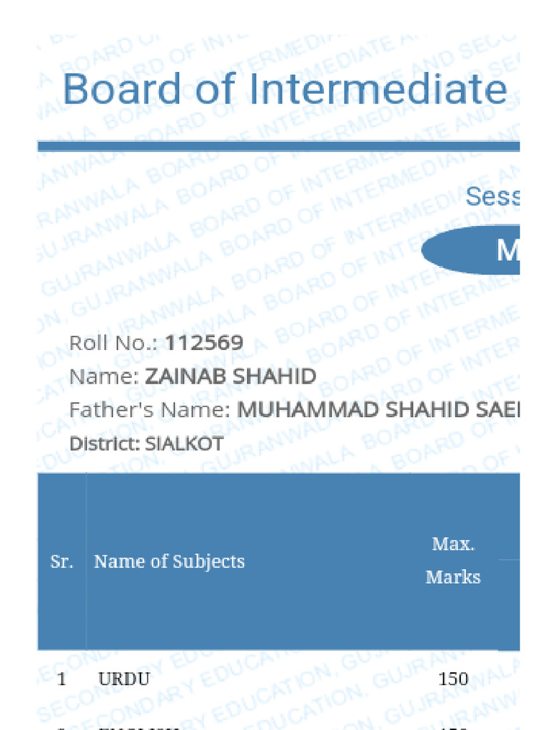 Result Card | PDF