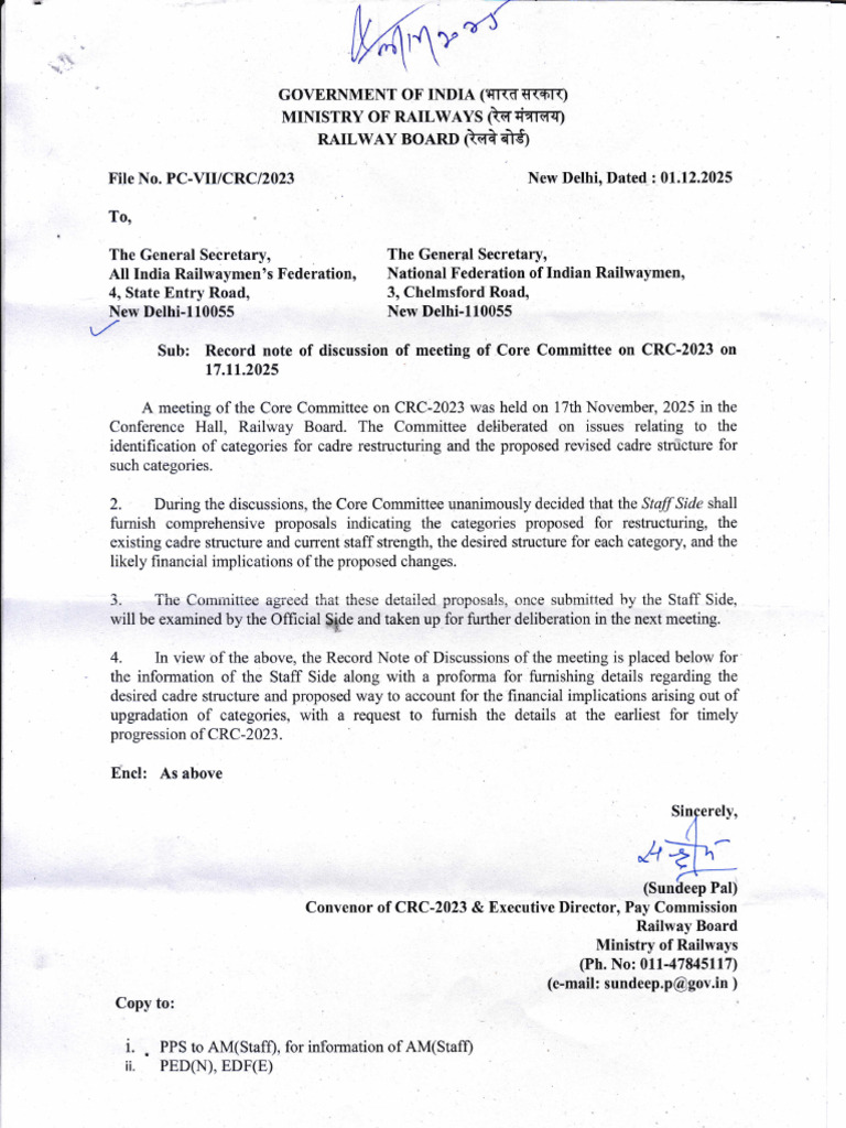 Record Note of Discussion of The 2nd Meeting of The Core Committee ...