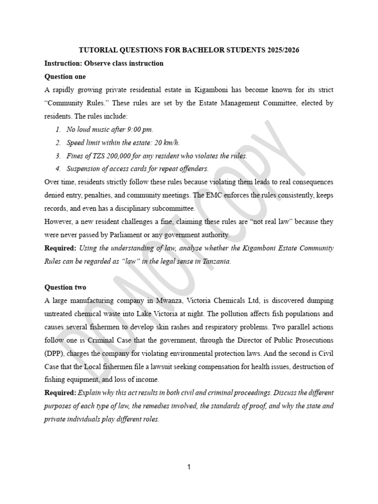 Tutorial Qns 2025 | PDF | Arbitration | Mediation