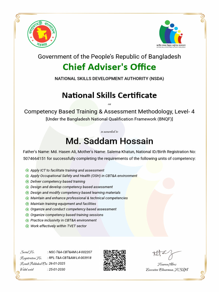 NSDA Certificate | PDF