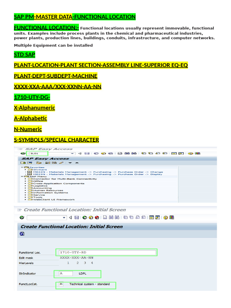 SAP PM-IL01-Functional Location | PDF