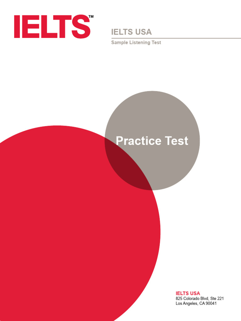 IELTS Listening Test 1 Paper Sheet | PDF | International English ...