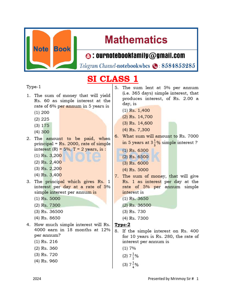 Si Class 1 | PDF | Interest | Chess Theory