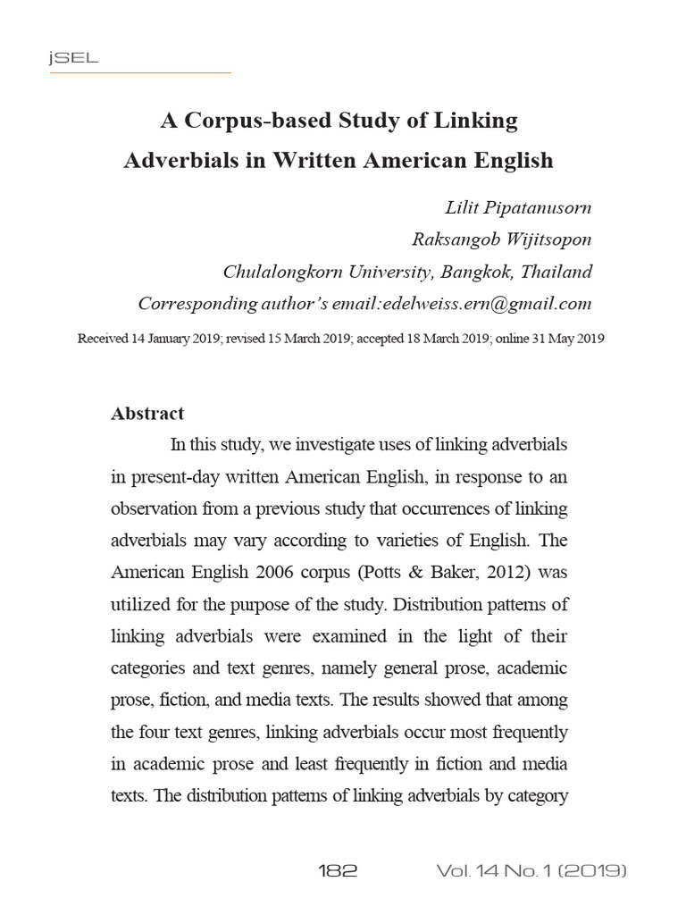 A Corpus-Based Study of Linking | PDF | Phrase | Adverb