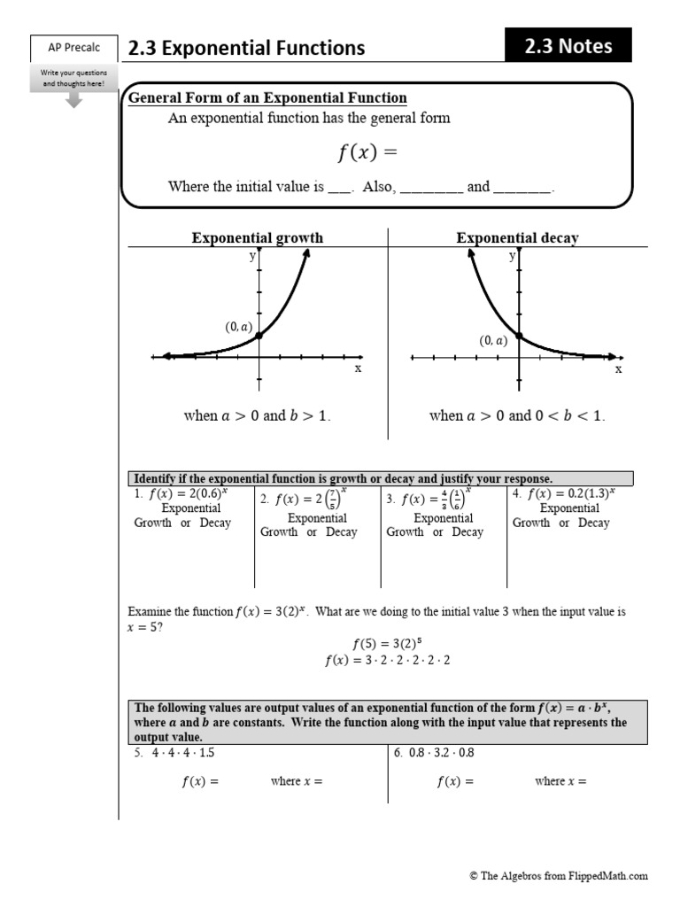 2.3,24 Exponential Functions | PDF | Exponential Function | Function ...