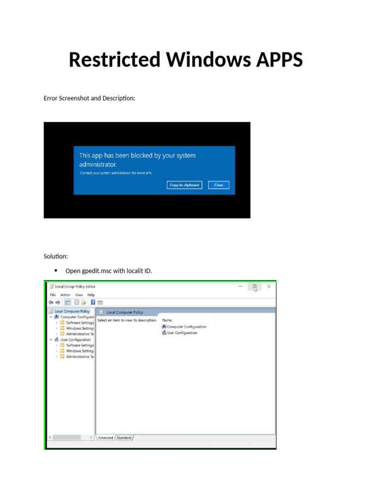 Restricted Apps 1 | PDF