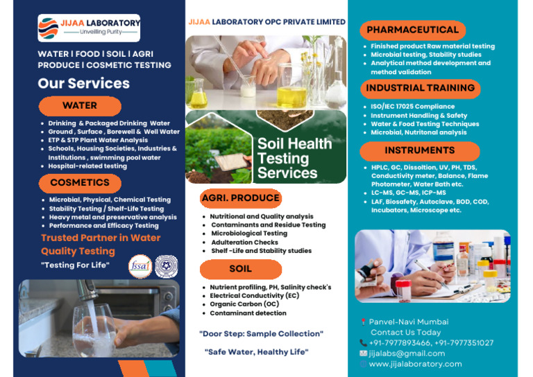 JLPL_Water Testing Flyer | PDF | Water | Soil