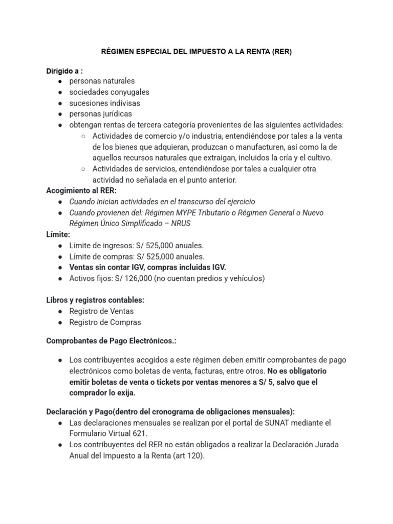 Régimen Especial 2026 | PDF | Impuestos | Impuesto sobre la renta