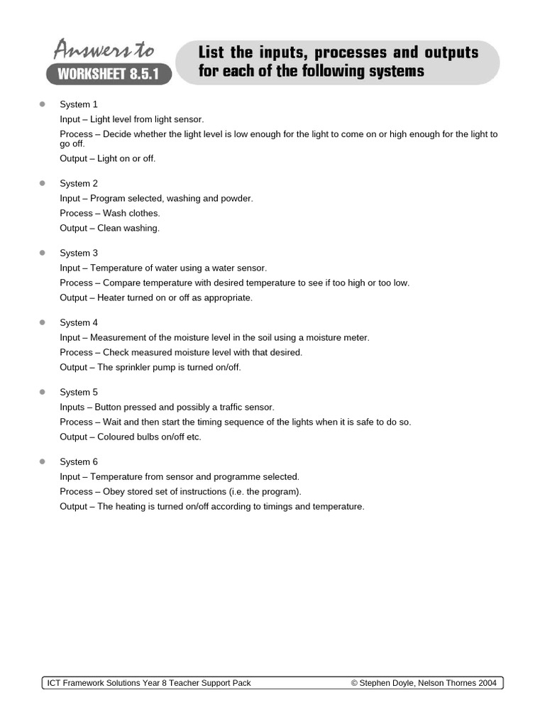 Worksheet Answers 8.5.1 | PDF