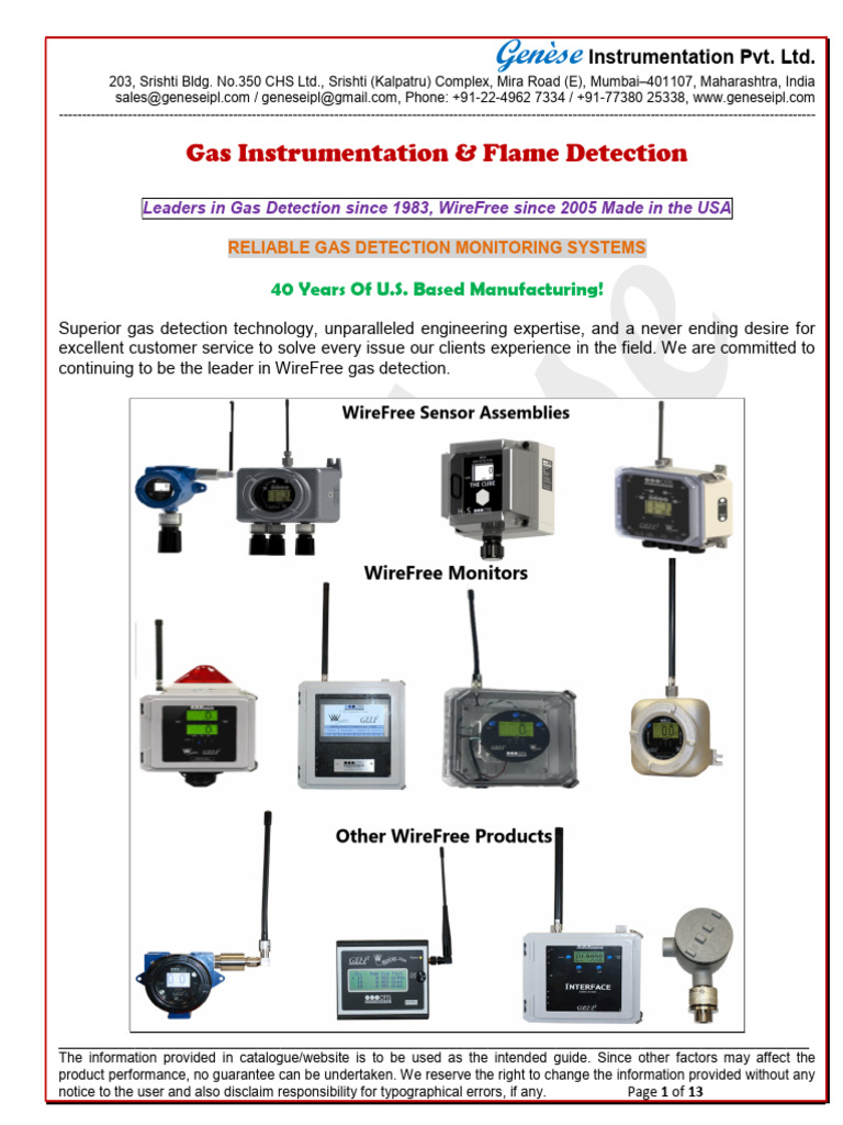 Gas & Fire Detection Monitoring Systems - Catalouge-7!3!24 | PDF ...
