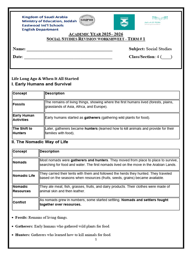 Revision Worksheet Answer Key | PDF | Nomad | Tools