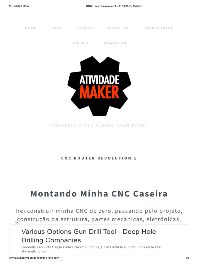 CNC Router Revolution 1 - ATIVIDADE MAKER | PDF | Engenharia Mecânica