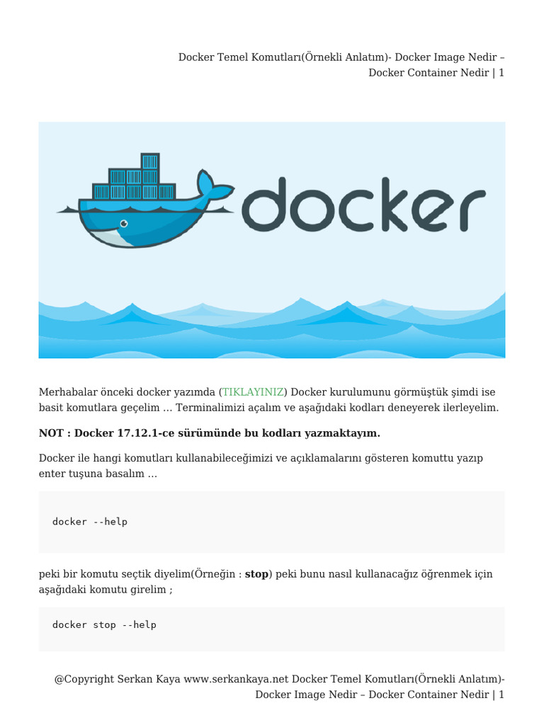 Docker Temel Komutları (Örnekli Anlatım) - Docker Image Nedir – Docker ...