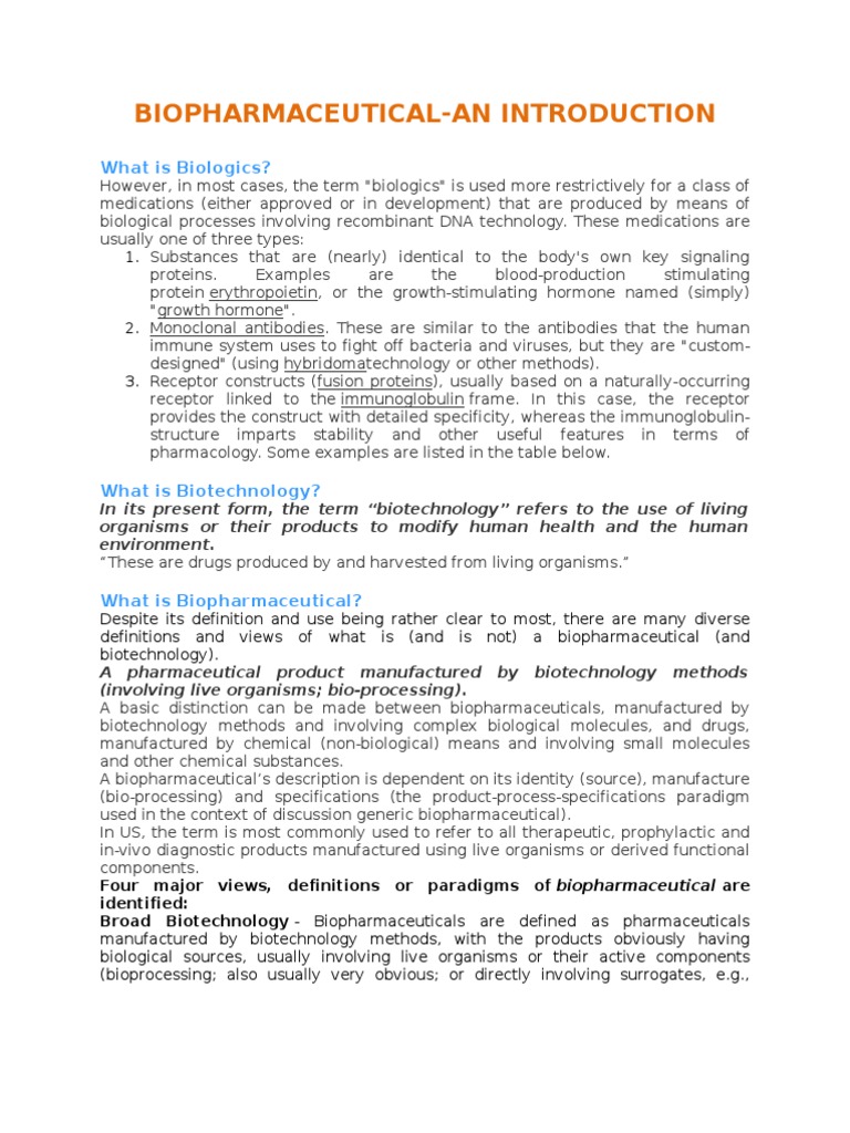 Introduction to Biopharmaceuticals | PDF | Biopharmaceutical | Antibody