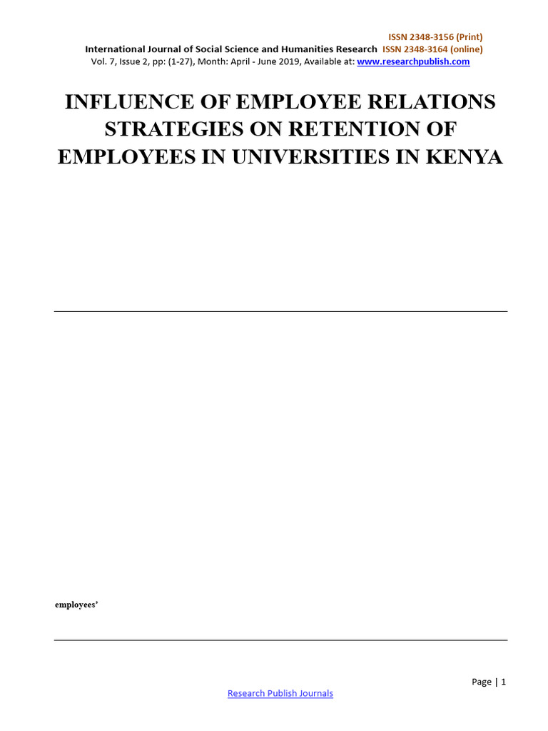Influence of Employee-7287 | PDF | Validity (Statistics) | Employee ...