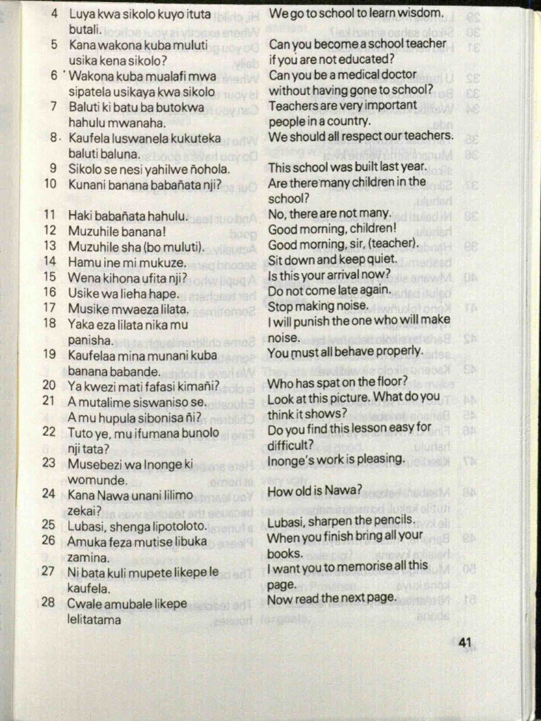 Silozi English Phrase Book 2 | PDF