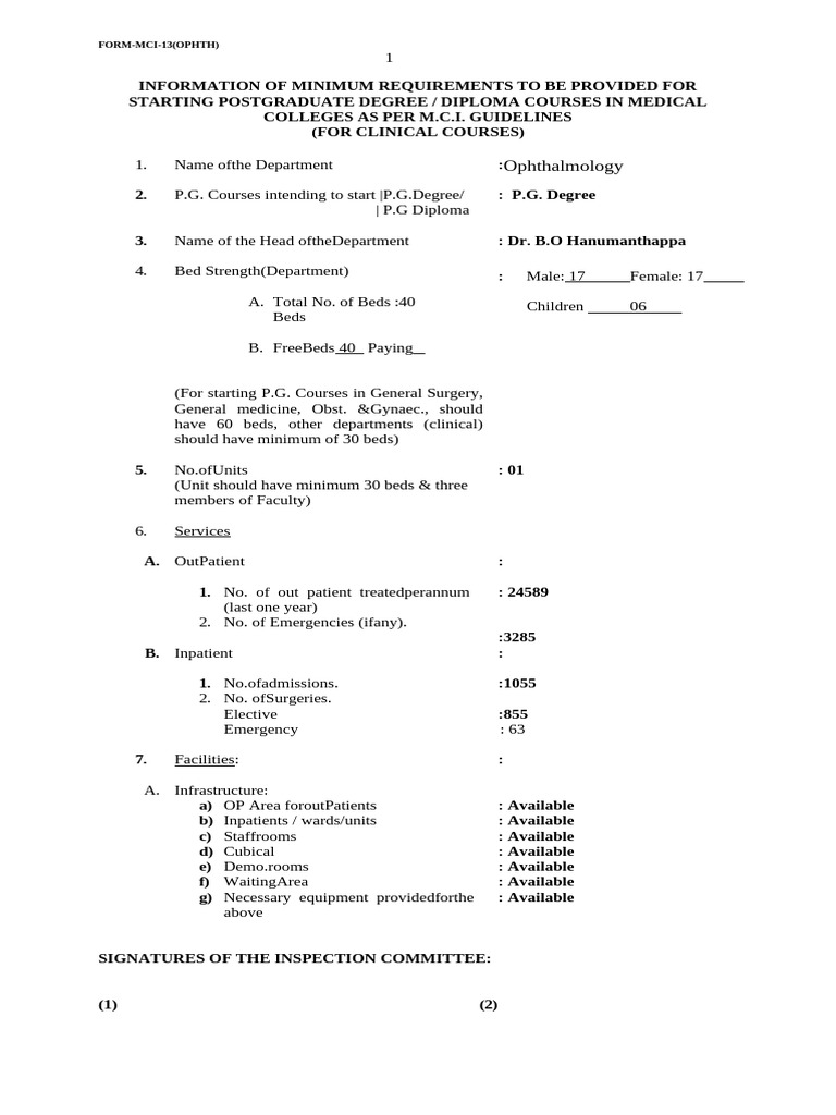 Ophthalmology: FORM-MCI-13 (OPHTH) | PDF | Doctor Of Medicine | Medicine