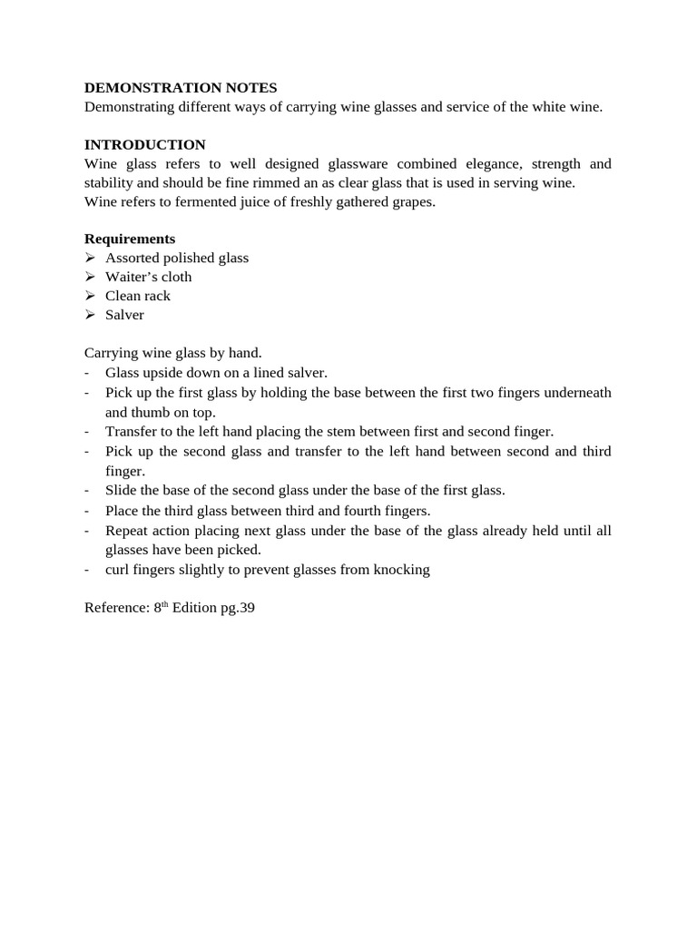 Demonstration Notes | PDF
